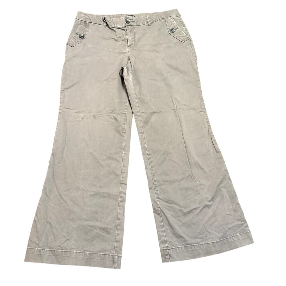 Gap Women’s gray chino hip slung fit pants wide leg 16